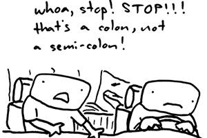 Colon and semicolon cartoon